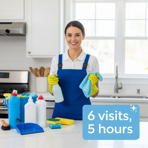 اشتراك عاملة منزليه 6 زيارات 5 ساعات بدون مبيت